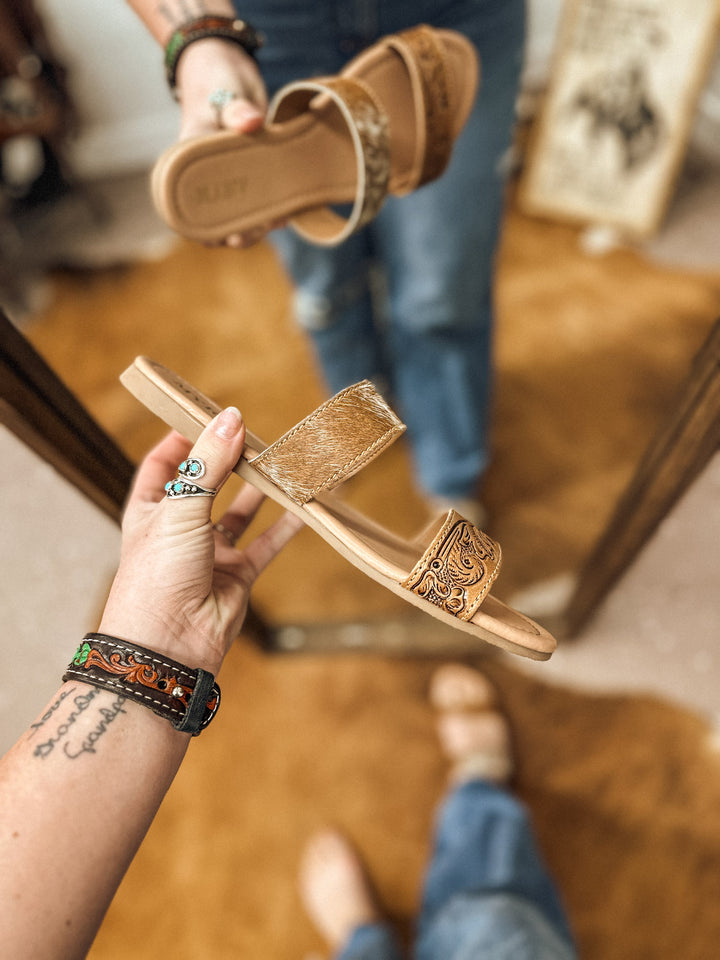 Lena Cowhide Sandals