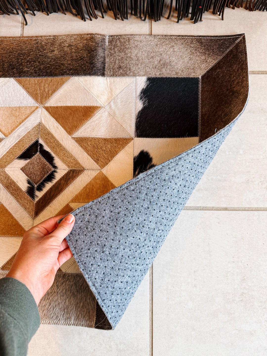 Aztec Cowhide Welcome Mat