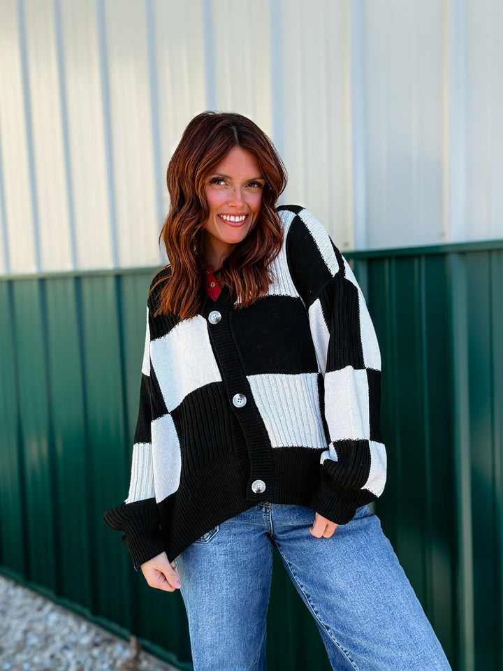 Oliver Check Cardigan