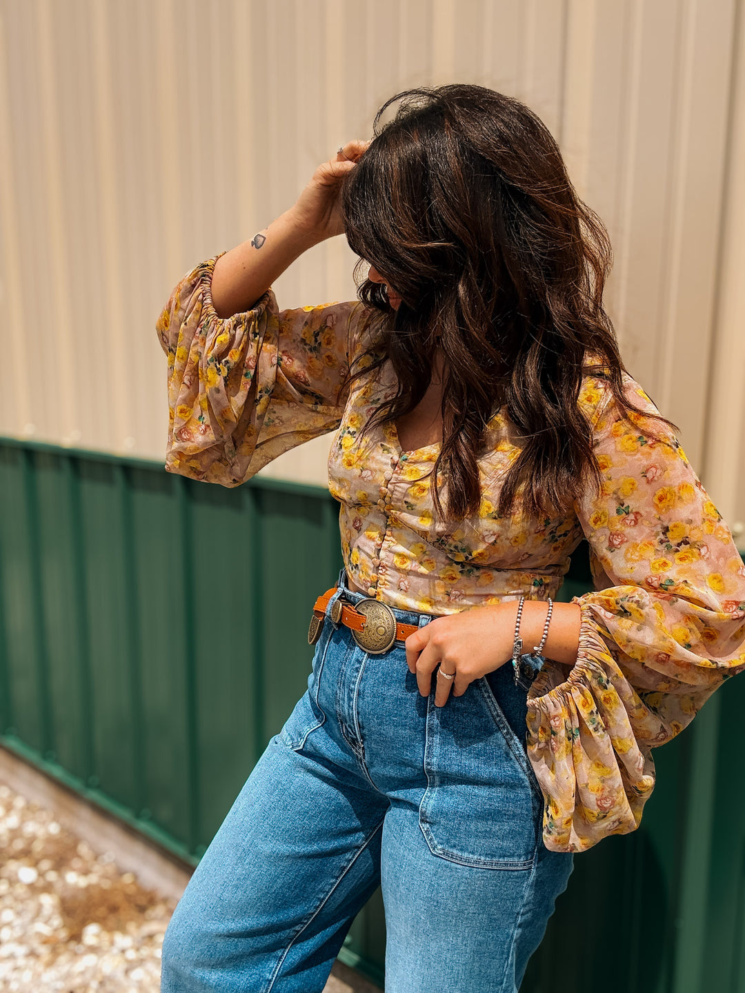 Lola Floral Balloon Sleeve Top