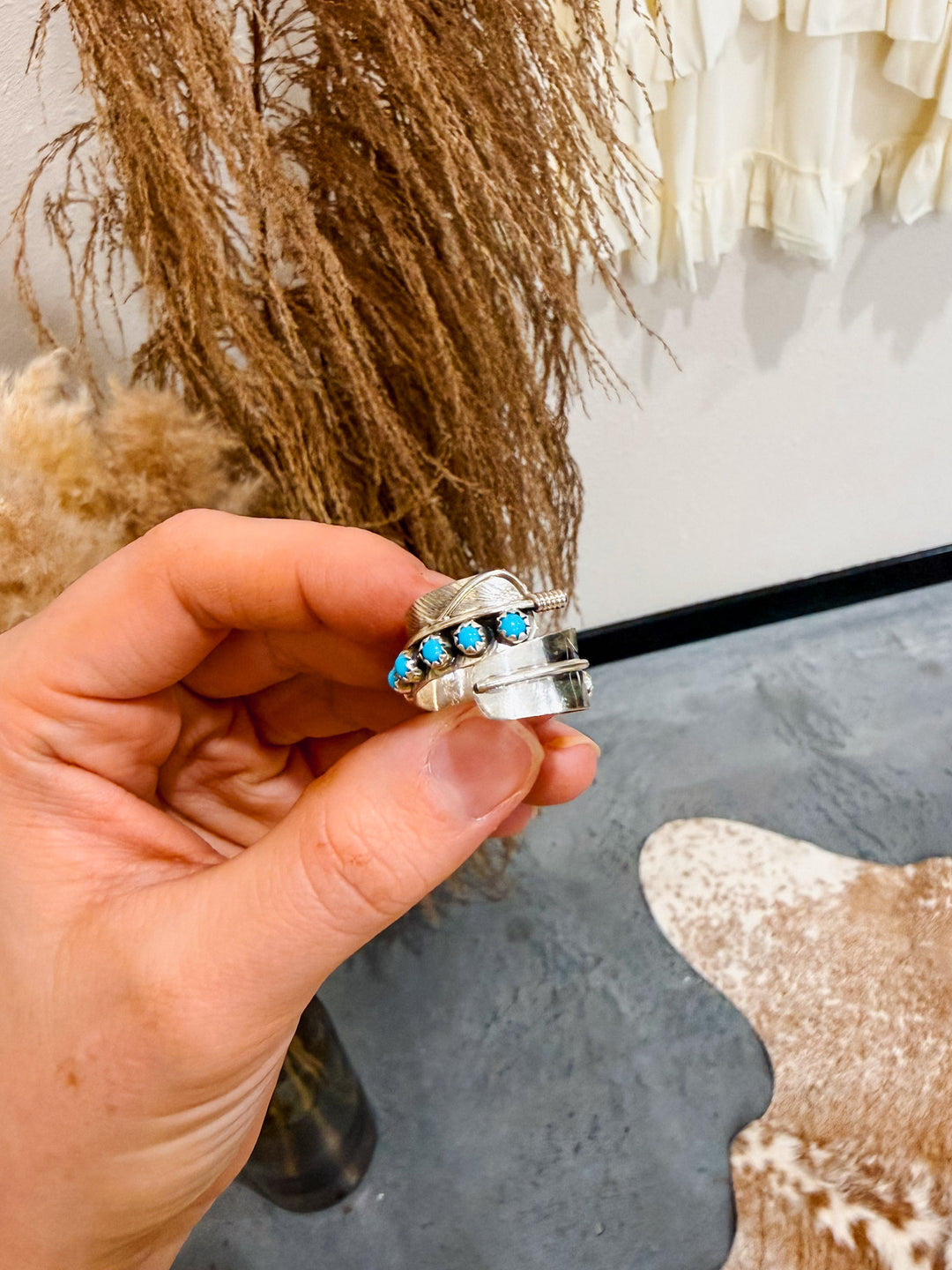 Turquoise Feather Ring