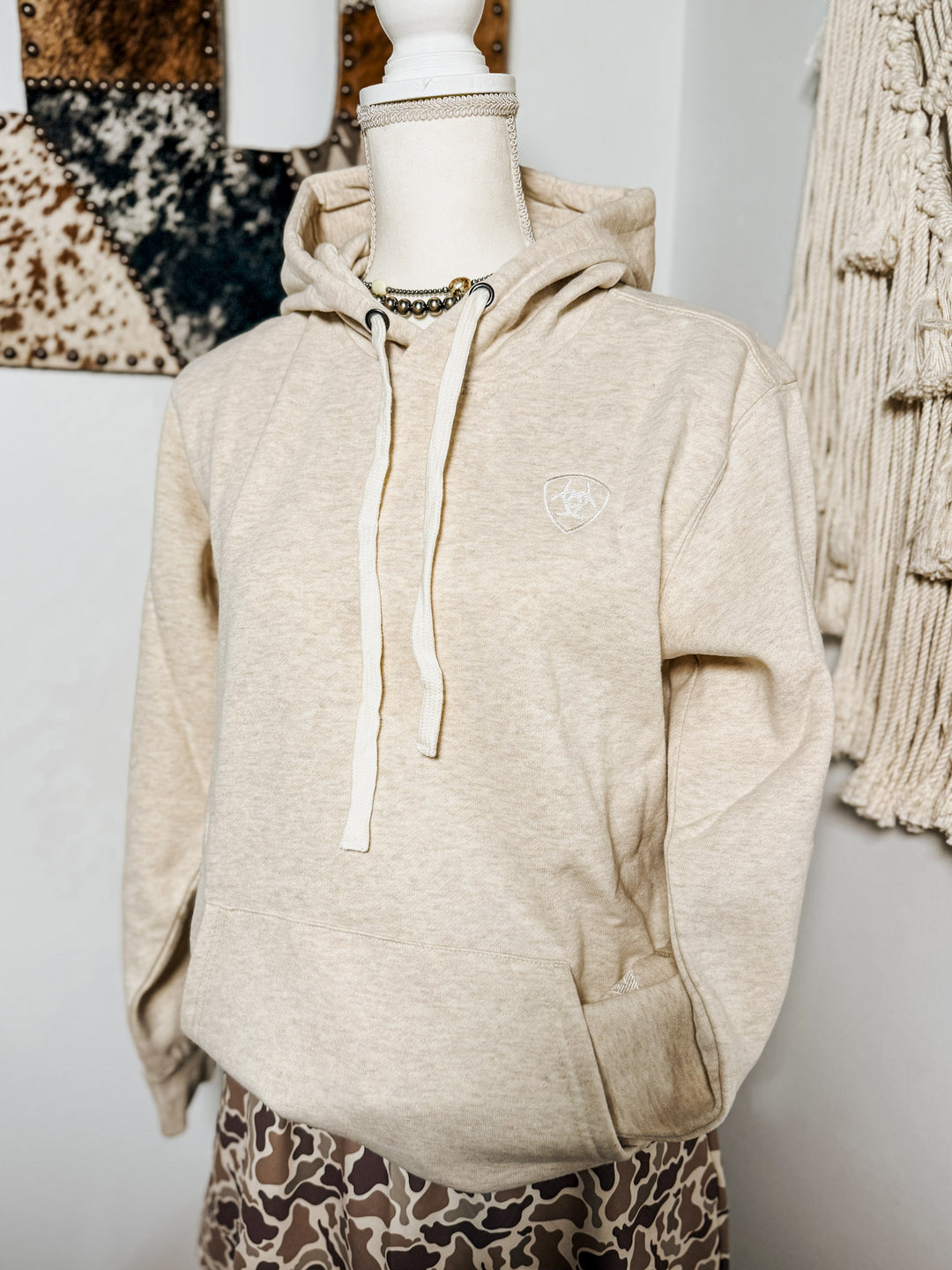Ariat Logo Hoodie: Oatmeal
