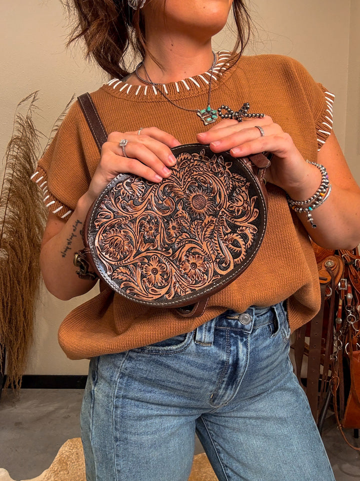 Discy Round Tooled Bag