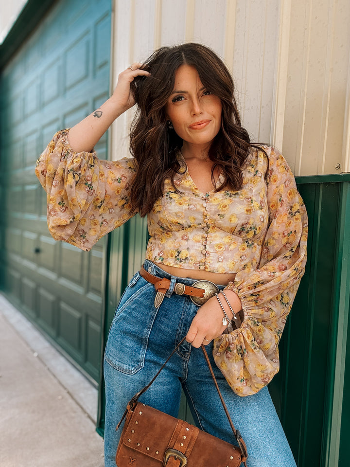 Lola Floral Balloon Sleeve Top