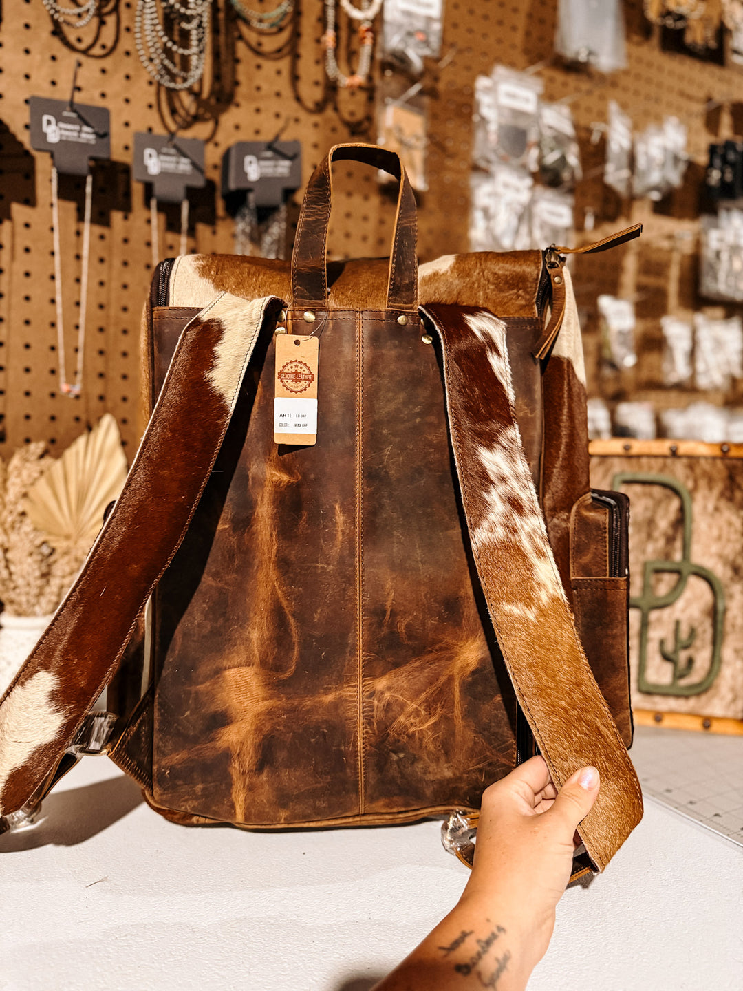 Evangeline Cowhide Backpack #44