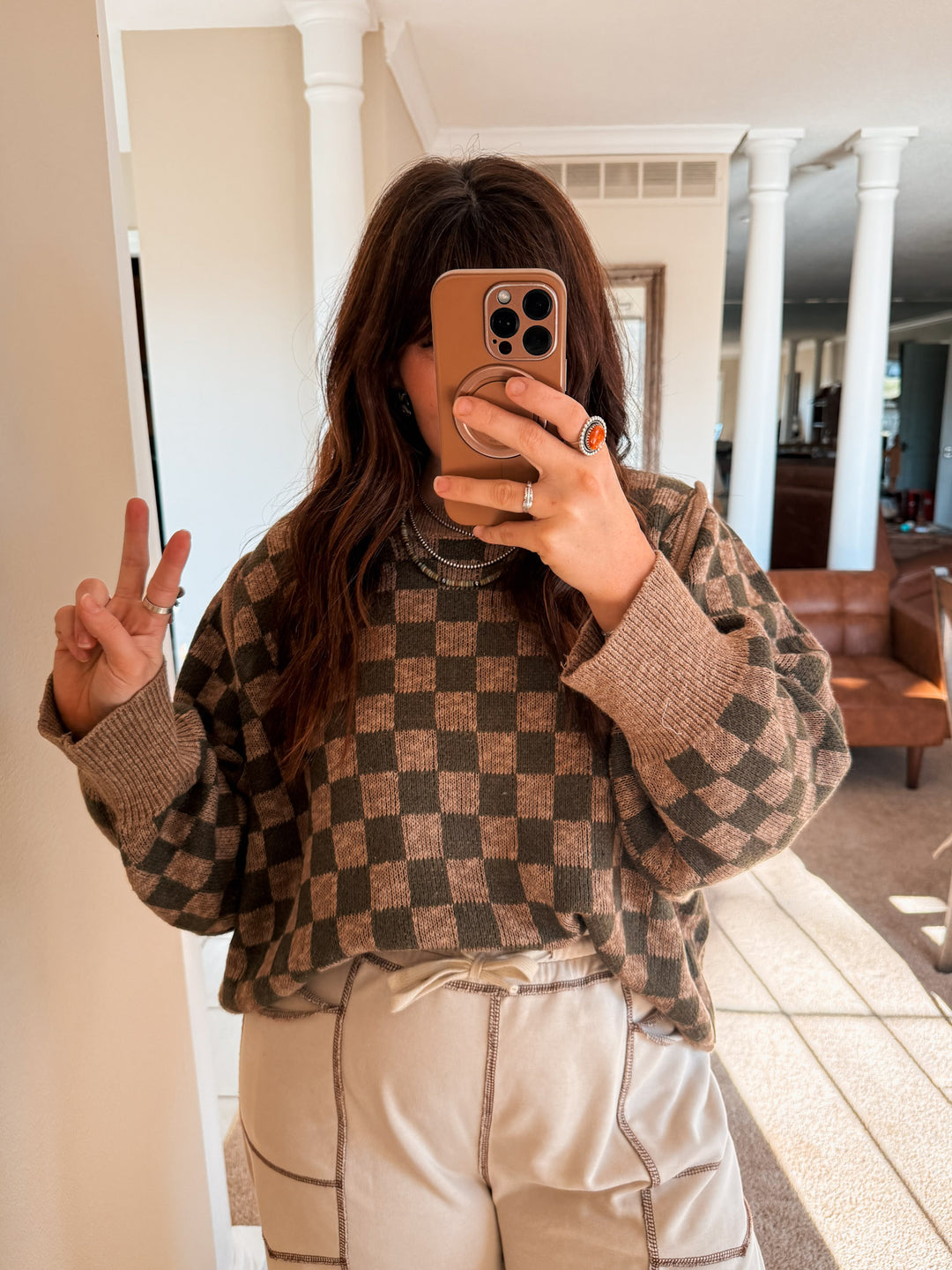 Checker Knit Sweater