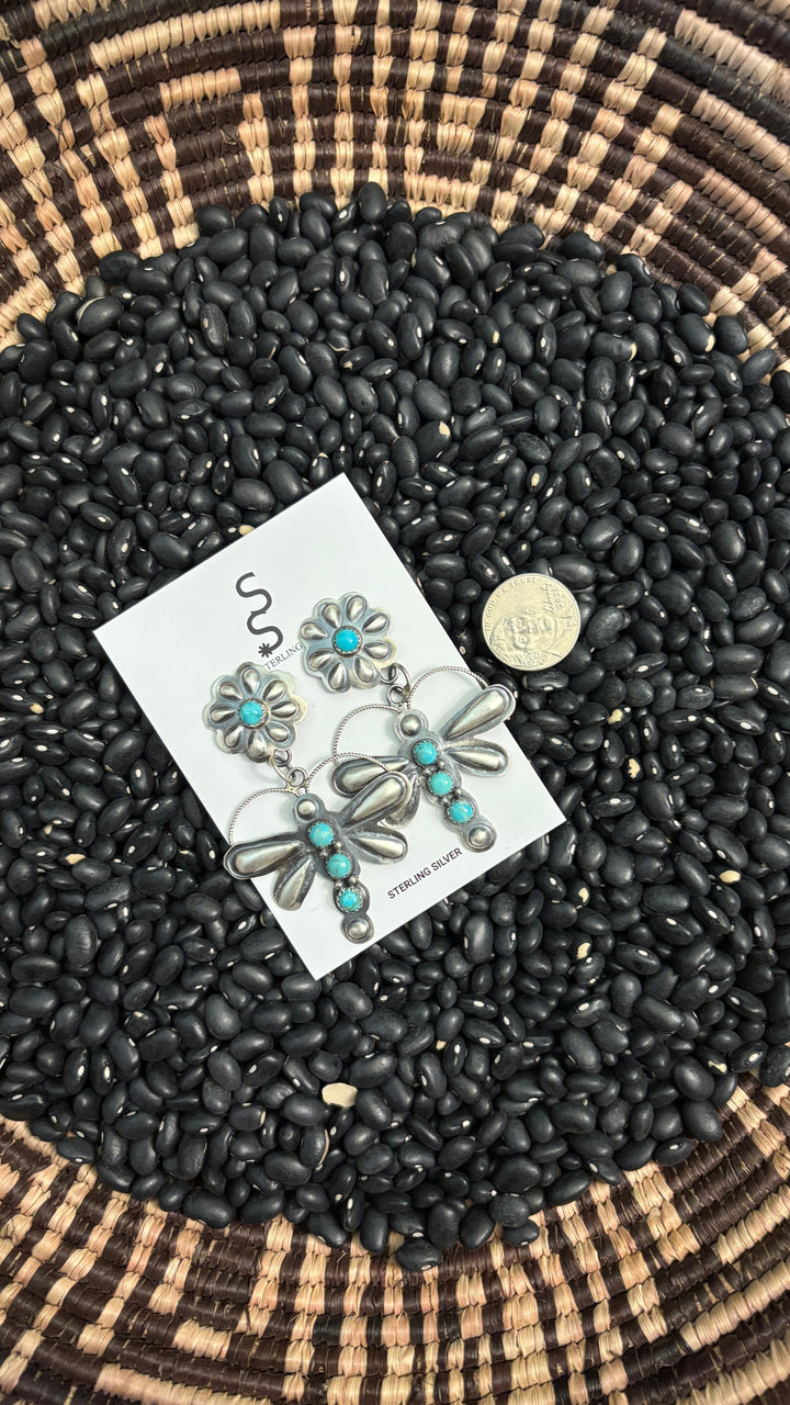 CONCHO DRAGONFLY EARRINGS BY TIM YAZZIE