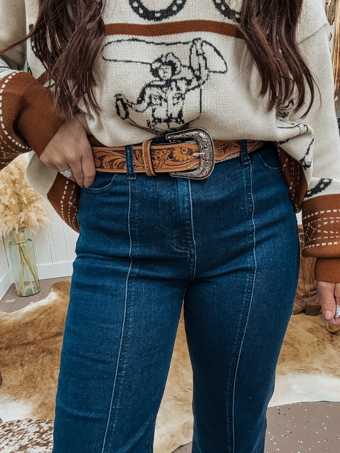 Cattlemen Tooled Belt