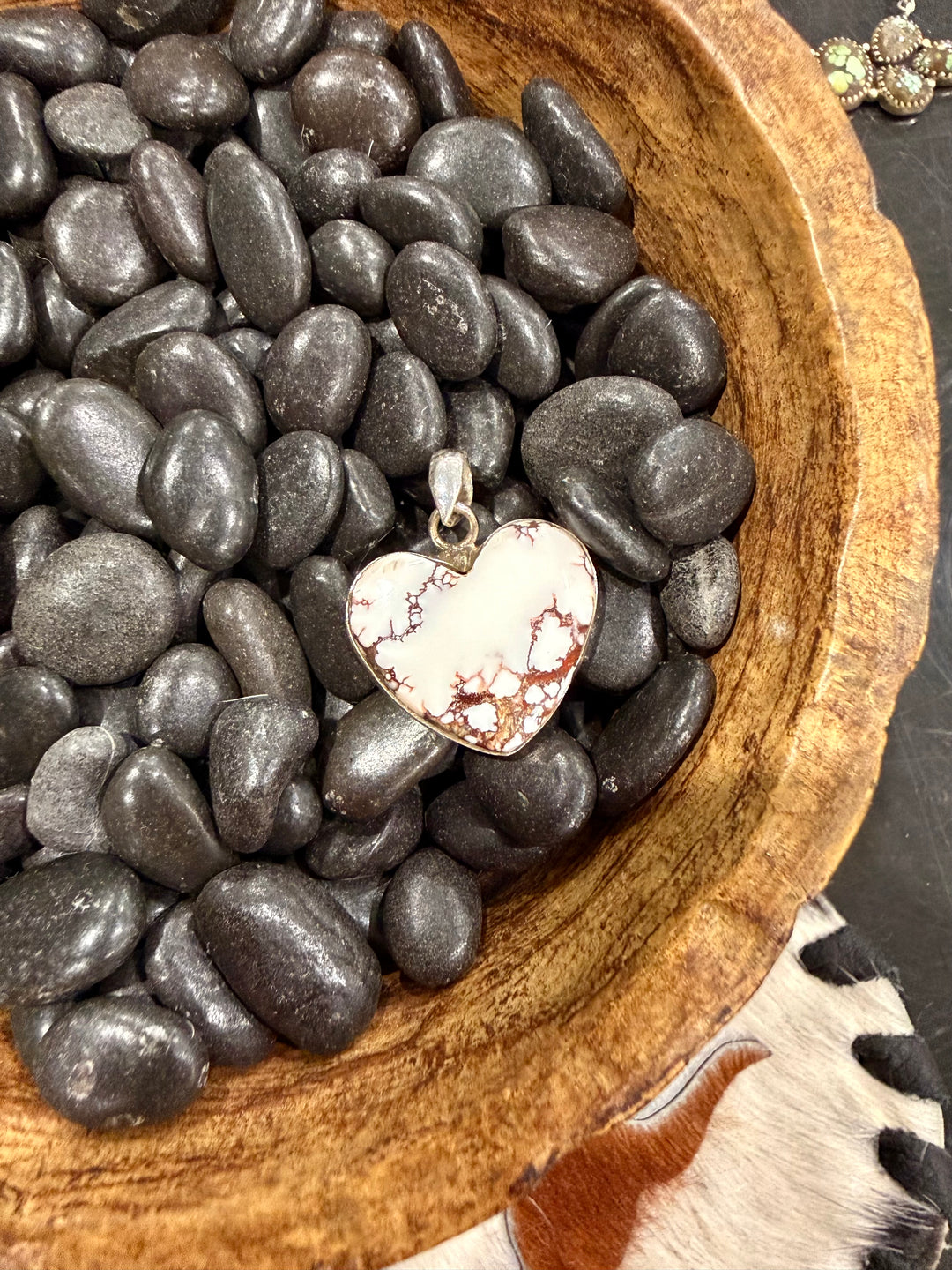 White Buffalo Heart Pendant