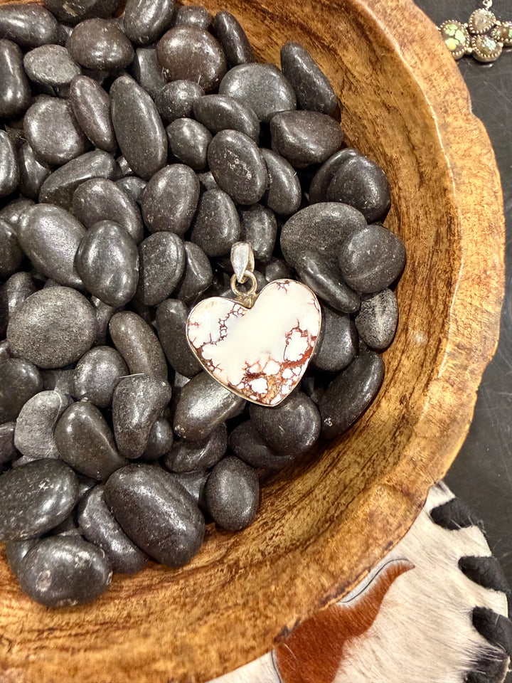 White Buffalo Heart Pendant