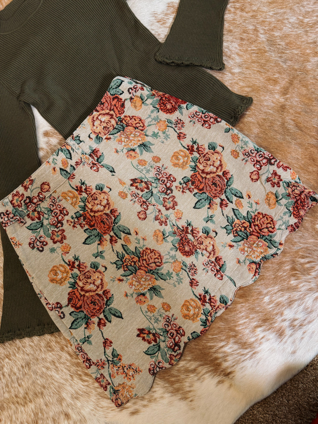 Thrifted Scalloped Skirt