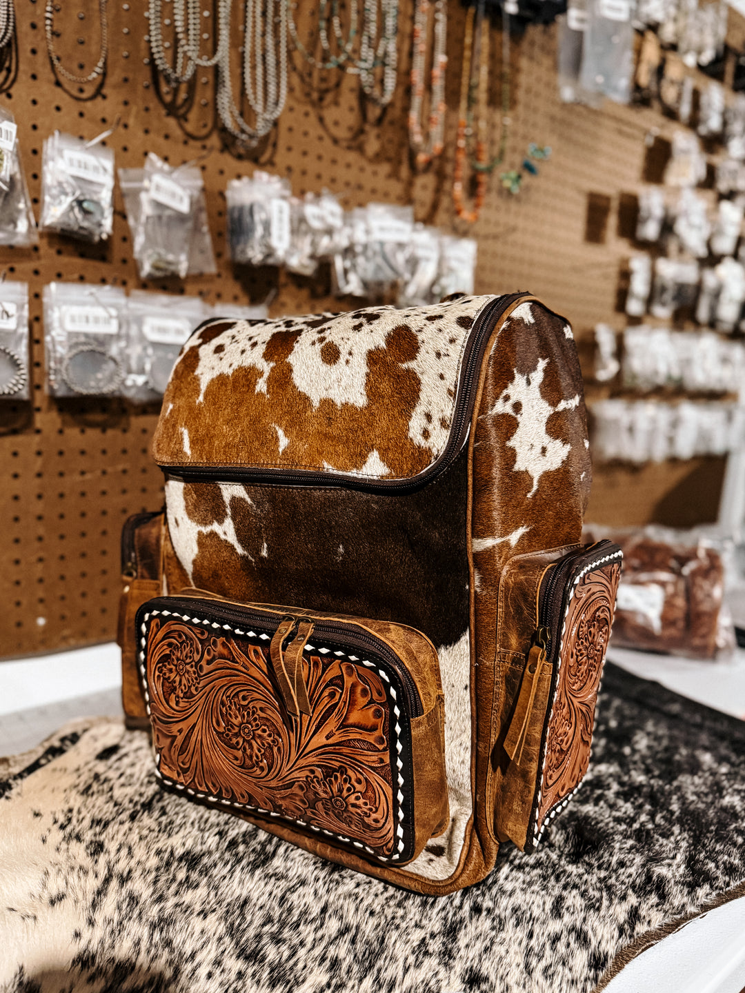 Evangeline Cowhide Backpack