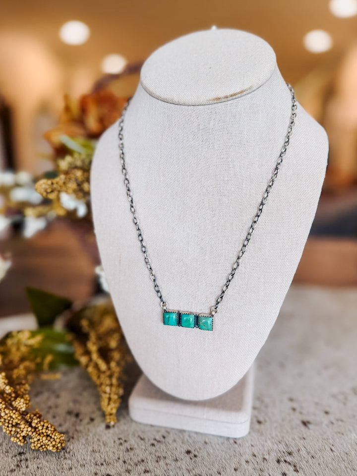 Square Bar Kingman Necklace