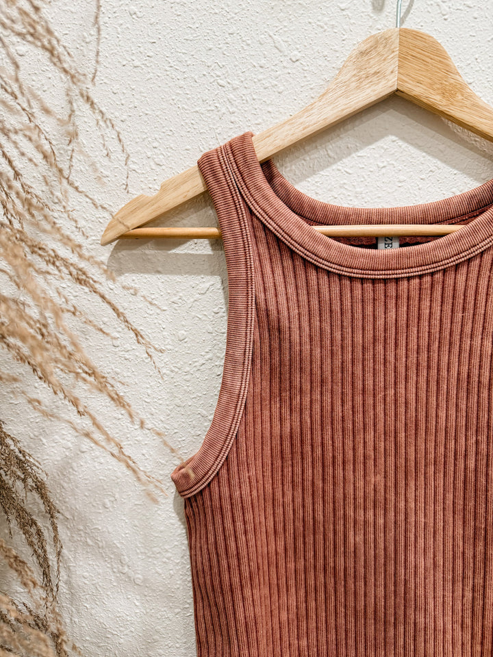 Core Ribbed Tank: Deep Camel