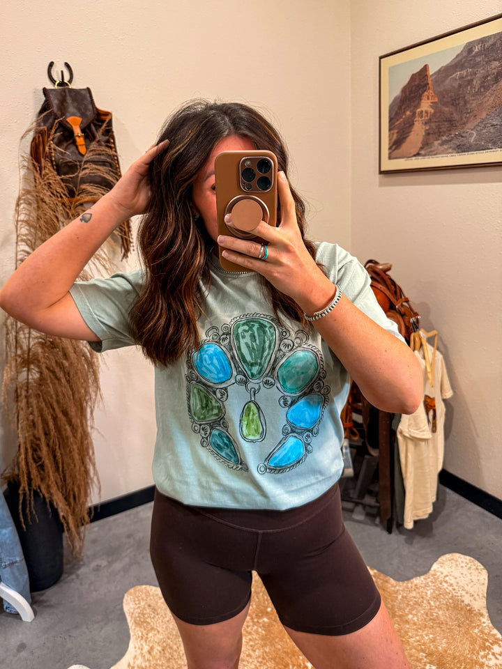 Turquoise Squash Blossom Tee