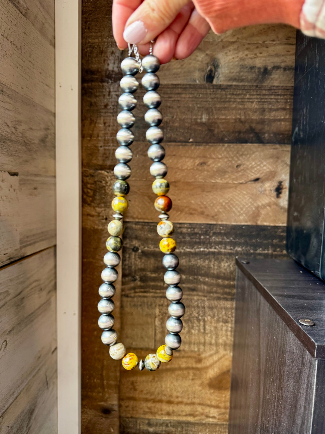 Bumblebee & Pearls Necklace - 12mm - 18”