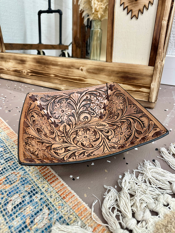 Tooled Leather Bowl