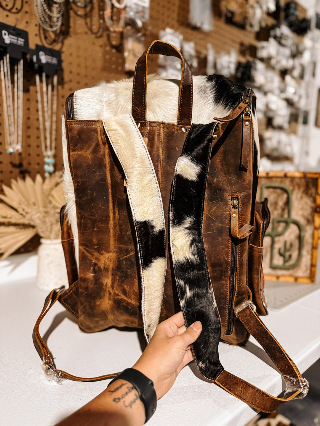 Evangeline Cowhide Backpack #6