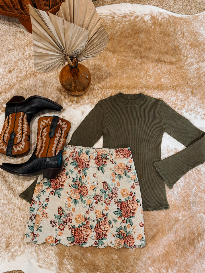 Thrifted Scalloped Skirt