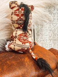 Small Horse Stuffy: Red Aztec