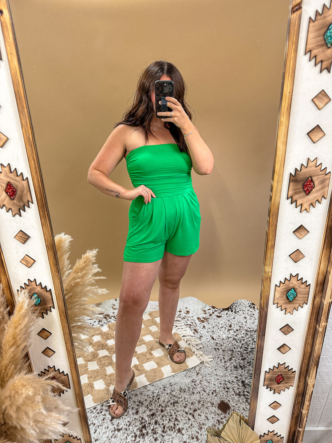 Essentials Romper: Kelly Green