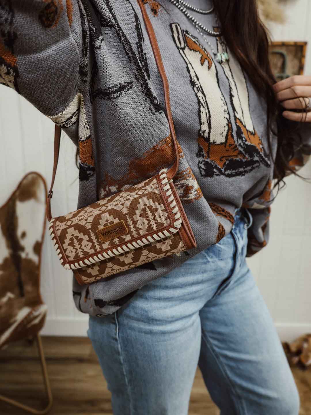 Southwestern Wrangler Wallet Shoulder Bag