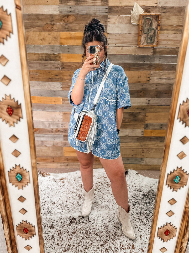 Paisley in Blue Romper