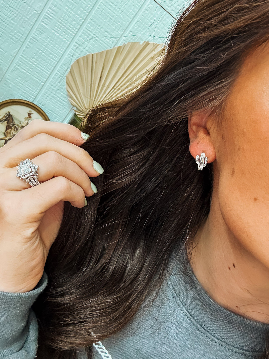 Dainty Cactus Earrings