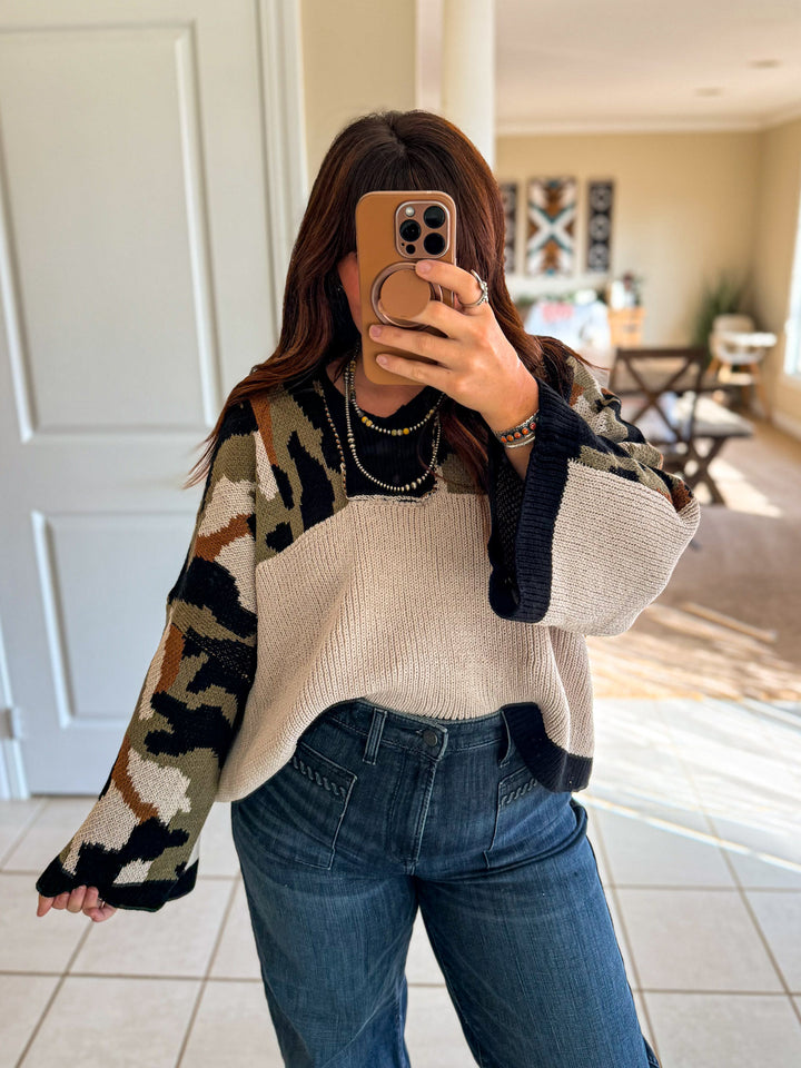 Camouflage Knit Sweater