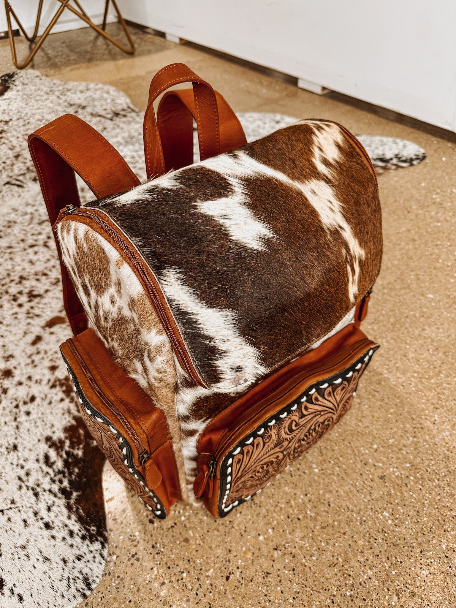 Evangeline Cowhide Backpack