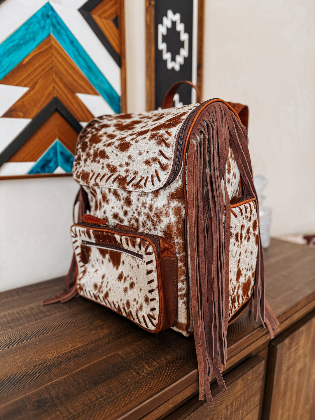 Fringed Out Cowhide Backpack #2