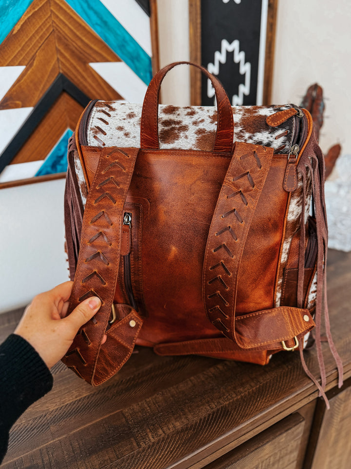 Fringed Out Cowhide Backpack #2