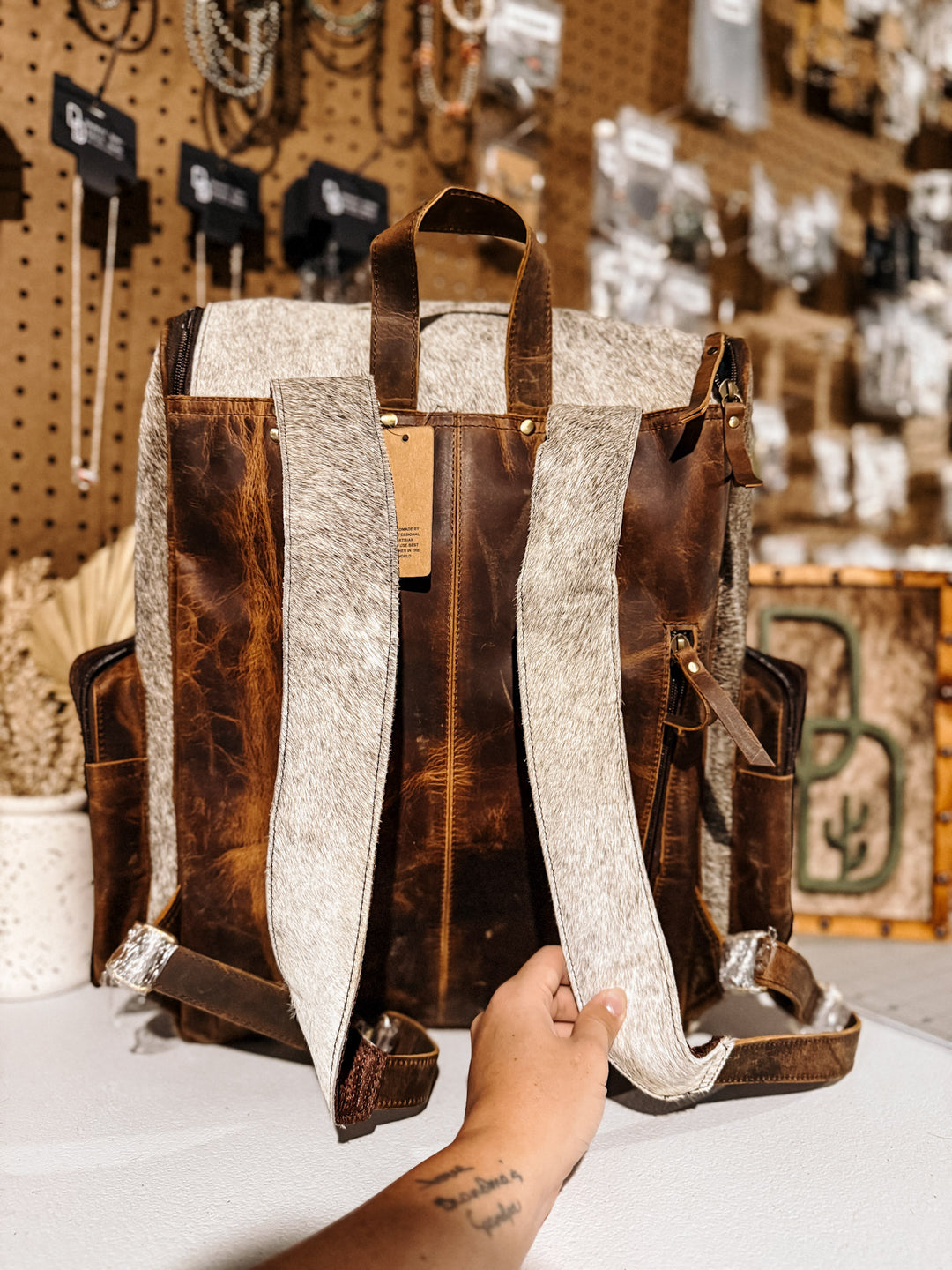 Evangeline Cowhide Backpack #36