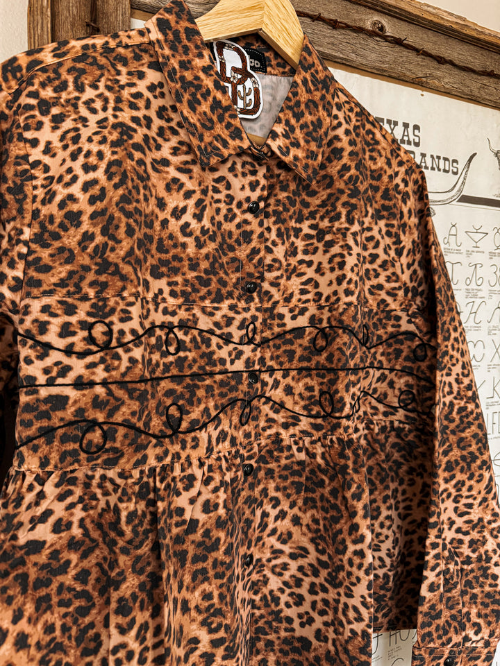 Loopty Leopard Snap Up Top