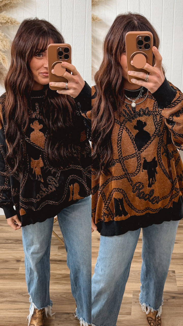 Copper Cowboy Reversible Sweater