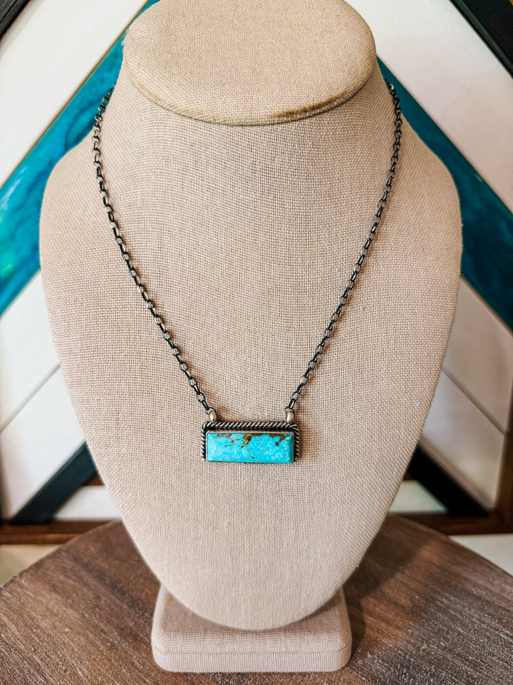 Kingman Turquoise Bar Necklace
