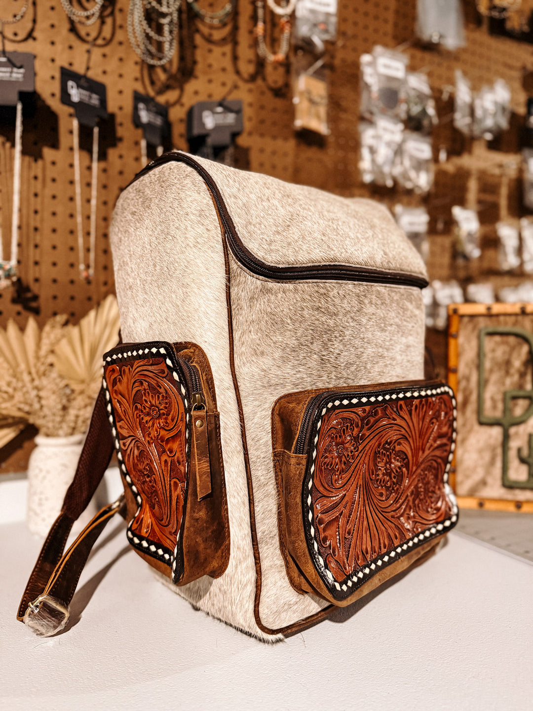 Evangeline Cowhide Backpack #48