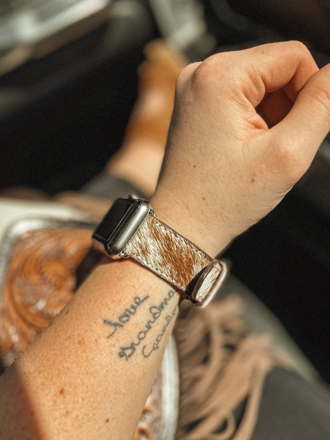 Cowhide Watch Band: Tan