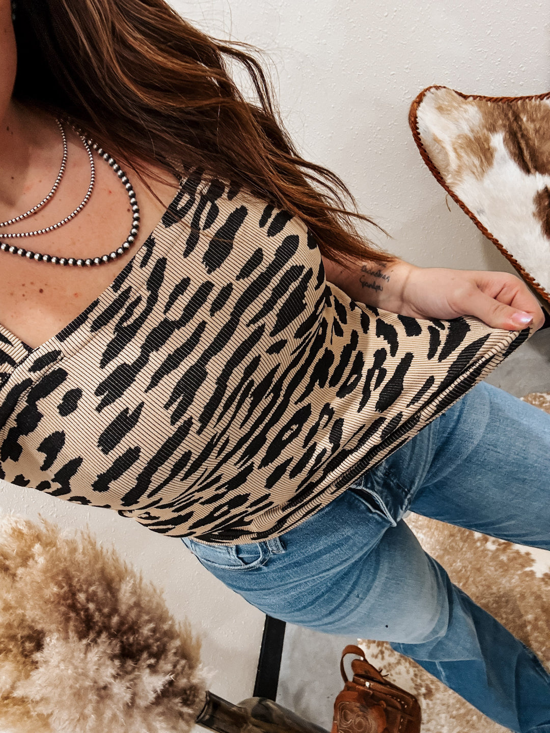 Leopard Ribbed Seamless Top
