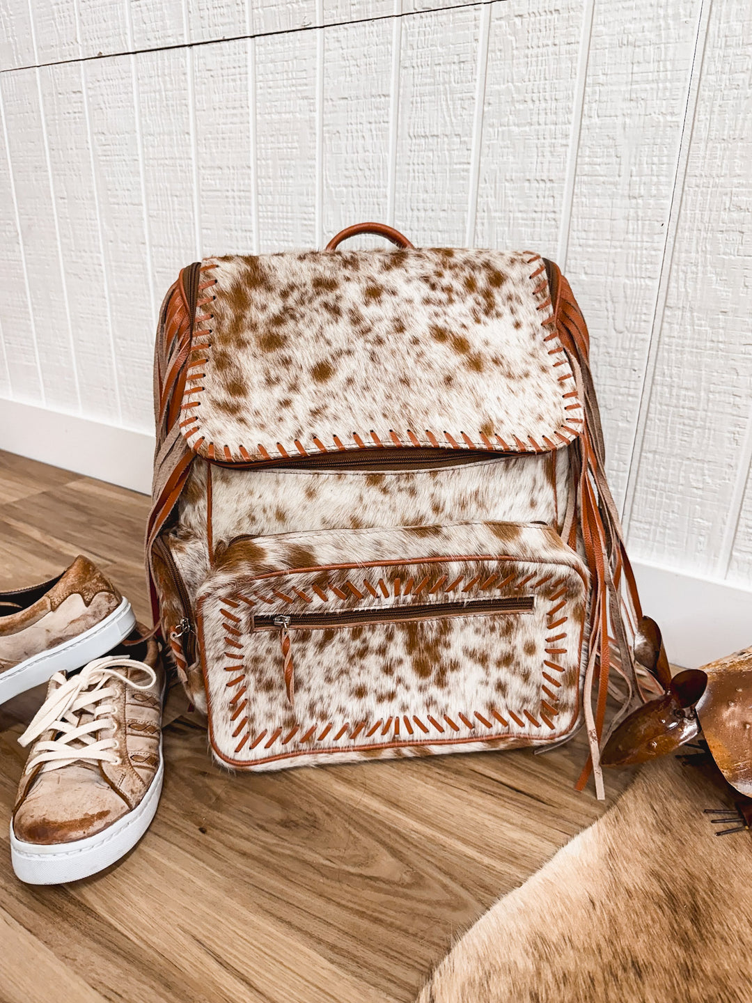 LuLu Fringe Cowhide Backpack