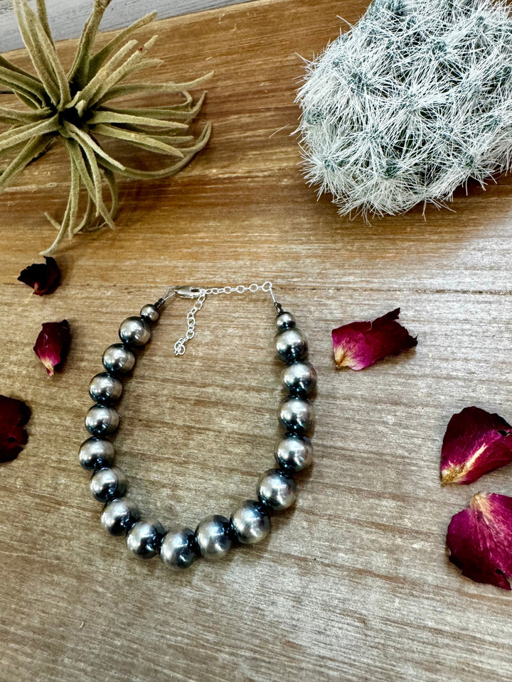 Silver Pearl Bracelet - 10 mm