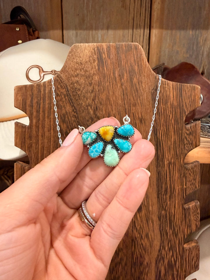 Dynasty Turquoise Cluster Necklace #3