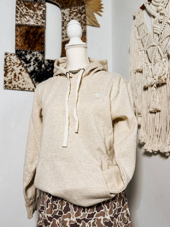 Ariat Logo Hoodie: Oatmeal