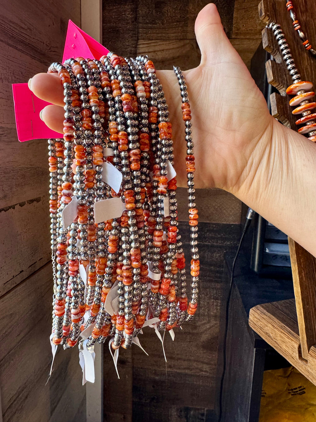 Spiny Oyster & Pearl Necklace - 5mm - 18”