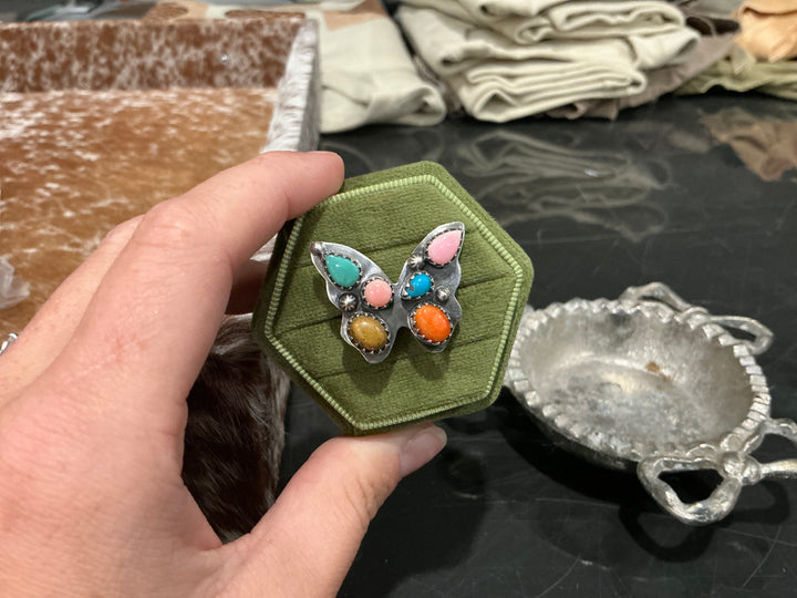 Rainbow Wings Turquoise Ring - Adjustable
