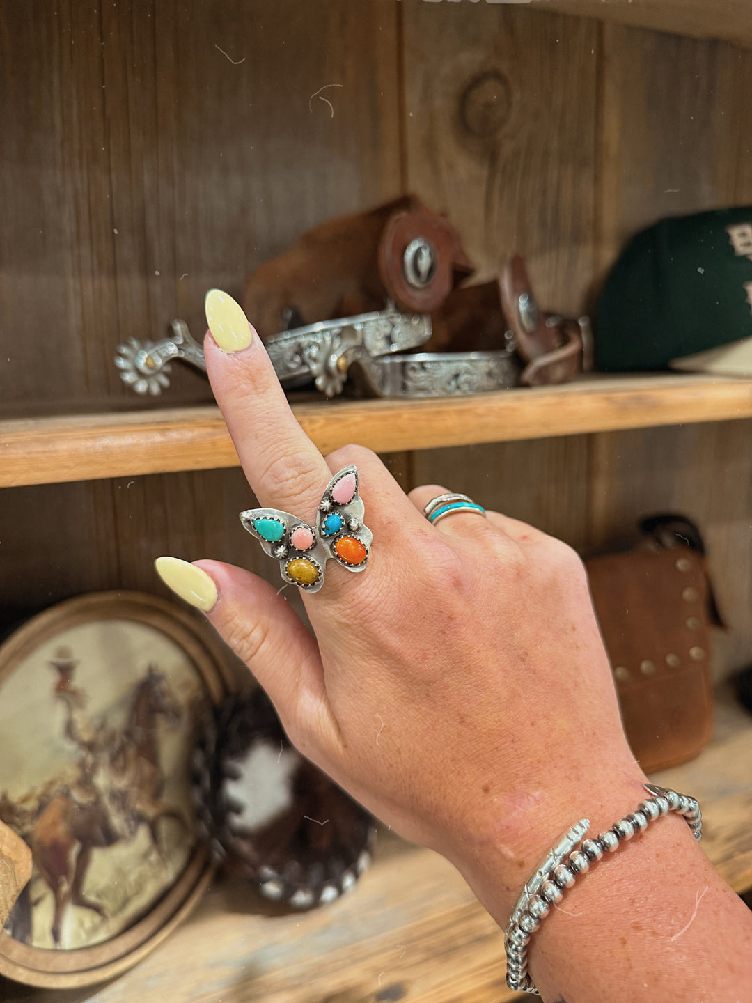 Rainbow Wings Turquoise Ring - Adjustable