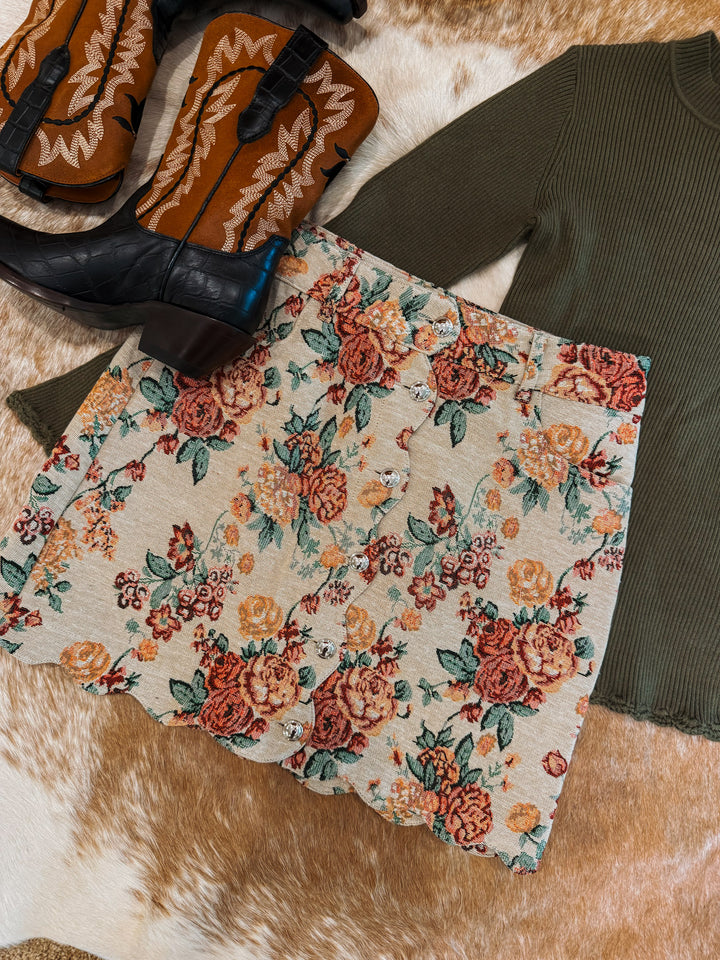 Thrifted Scalloped Skirt