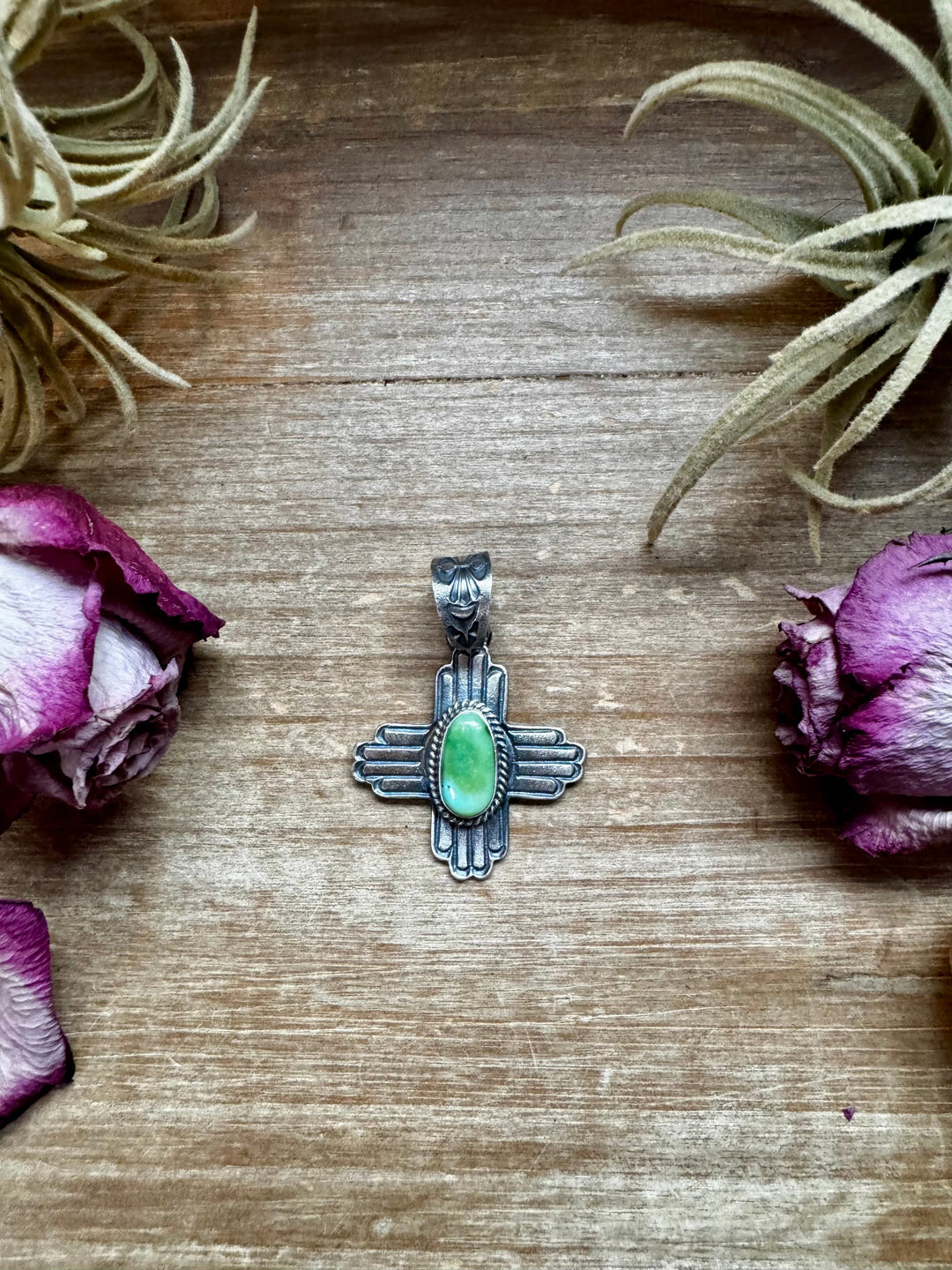 Zia Sonoran Gold Turquoise Pendant – K. Billah – Fits 8mm