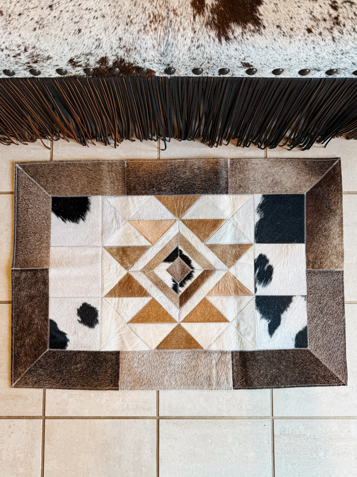 Aztec Cowhide Welcome Mat