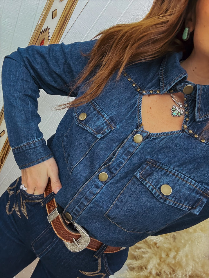 Casey James Keyhole Denim Top